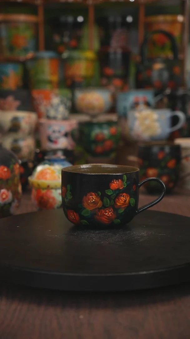 紫砂油画手绘釉下彩