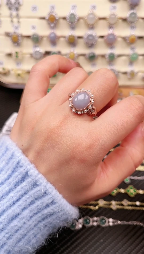 【闪购商品】翡翠戒指银S925镶嵌戒指32