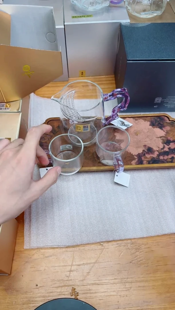 禾器金标丰隆月牙器浅紫+禾器对杯浅紫