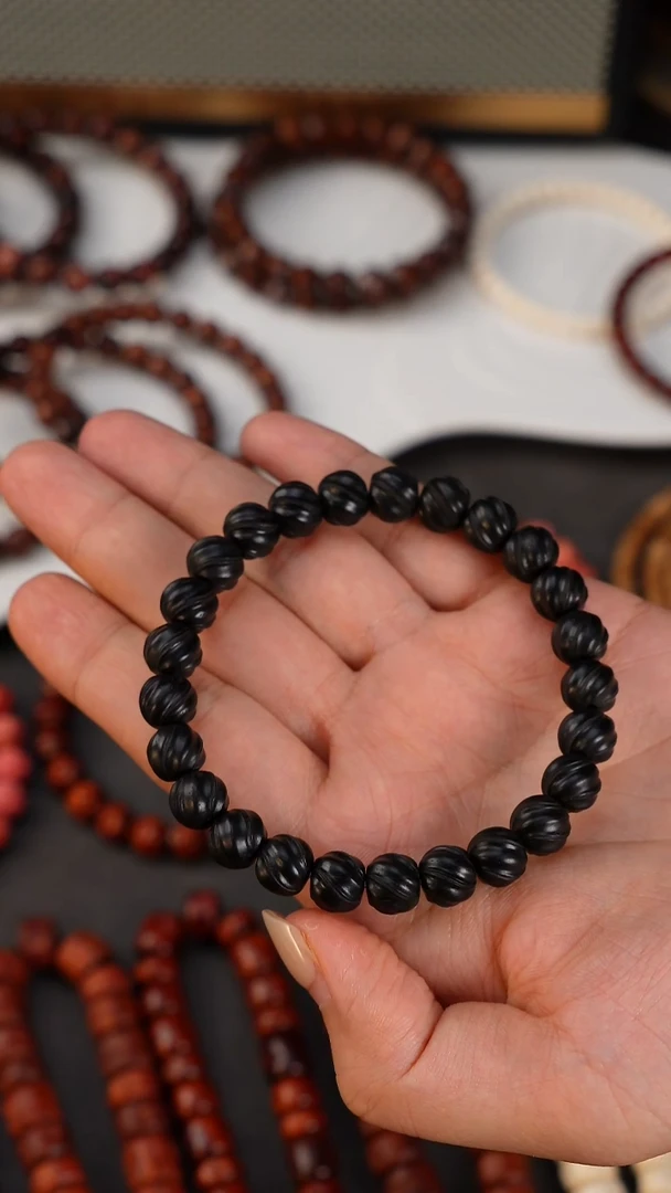 乌木类手串/手链“**”9+双线鲨鱼背单圈超精工