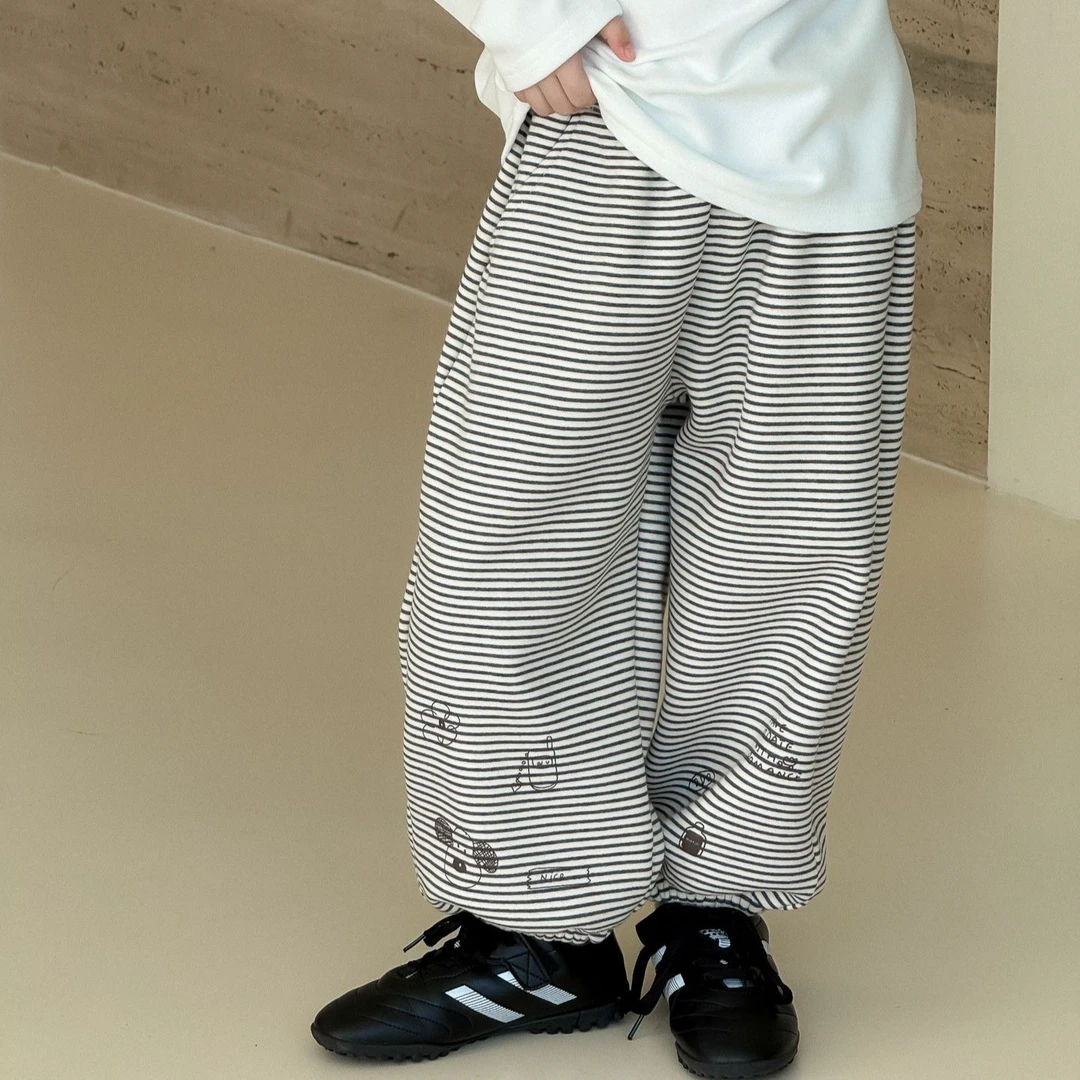 【订单款加绒条纹裤】85161K鱼子酱品牌儿童女童