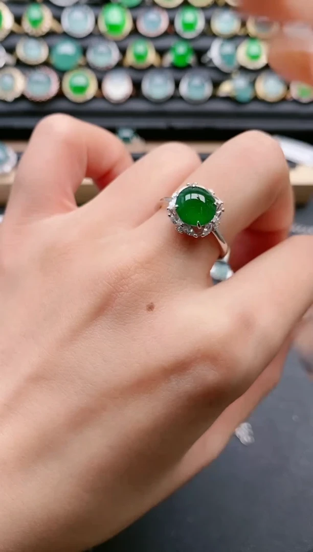 【闪购商品】翡翠戒指银S925镶嵌1111111