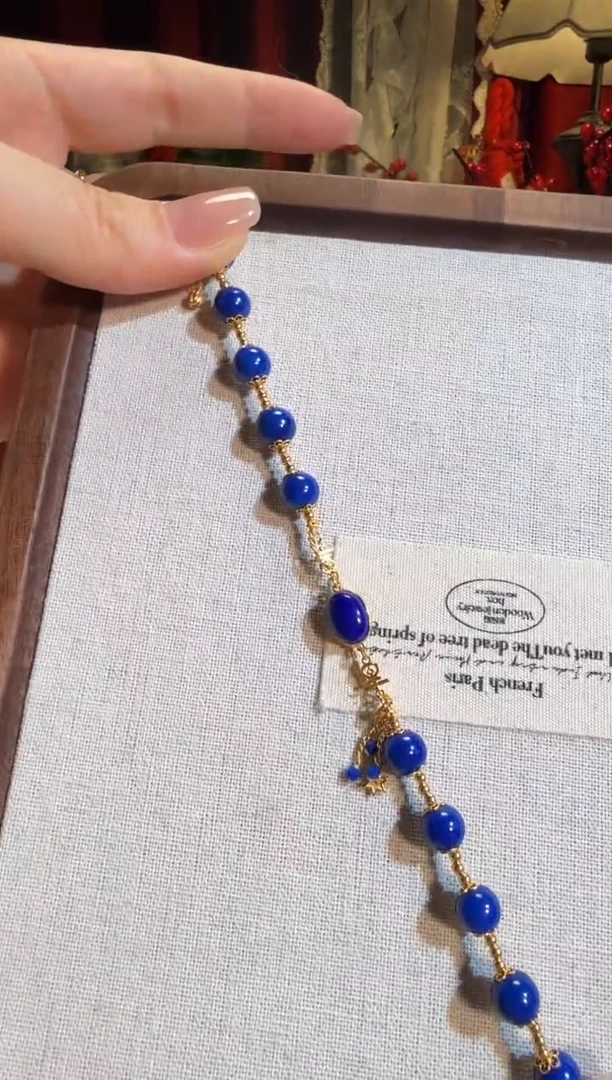 【闪购商品】青金石手链18K金镶嵌全金