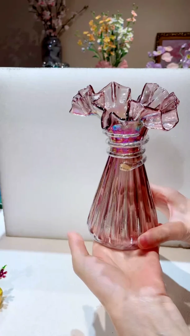 【闪购商品】琉璃手工艺品小号紫色裙摆花瓶