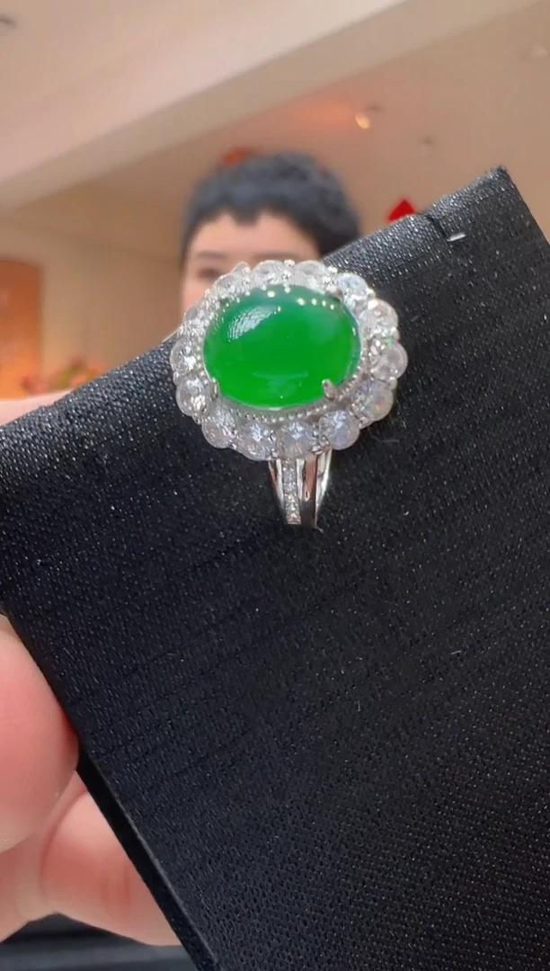 【闪购商品】翡翠戒指银S925镶嵌