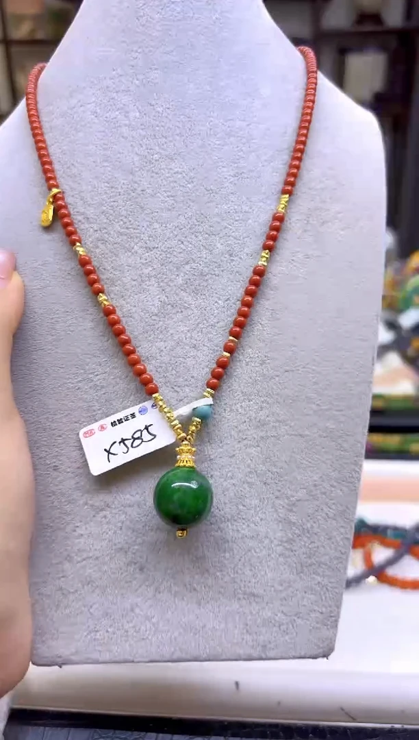 南红玛瑙未镶嵌项链DIY款X585