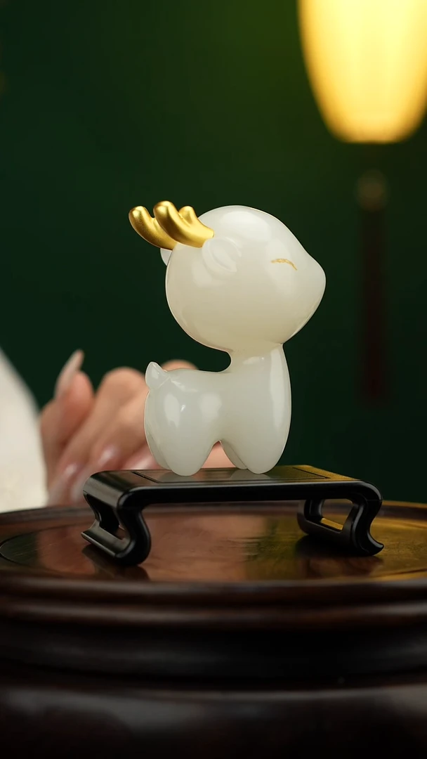 玉【一鹿有你】天然玉石摆件