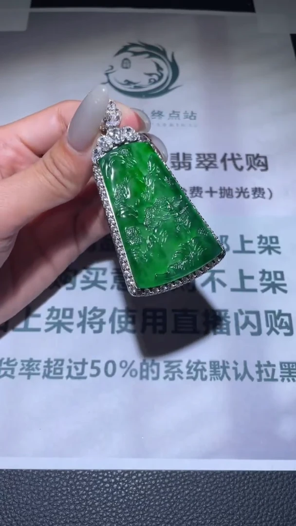 【闪购商品】翡翠颈饰银S925镶嵌S925银-净货-镶嵌