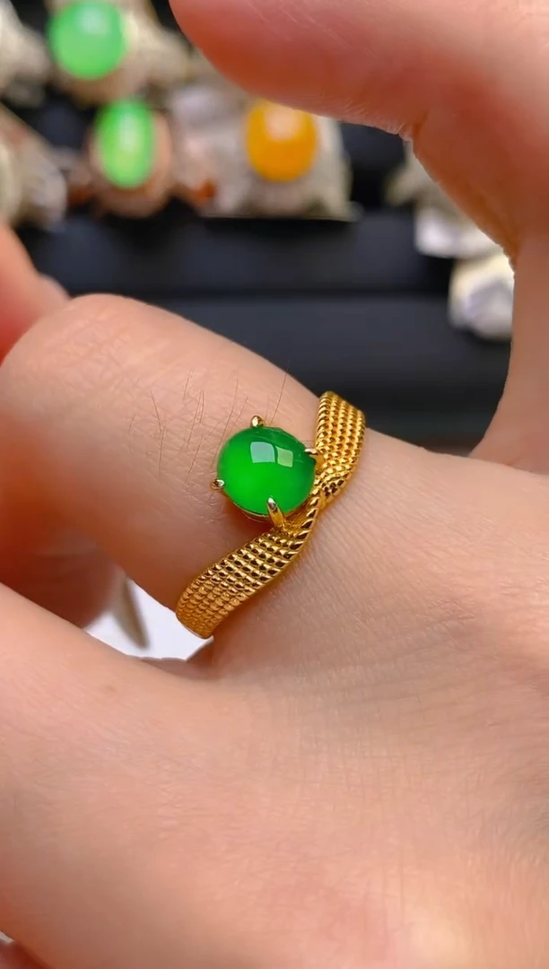 翡翠银S925镶嵌耳饰天然1