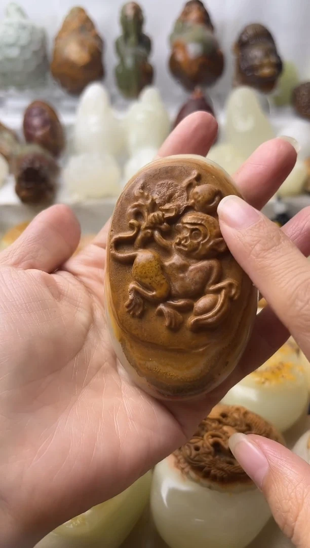 石材方解石棉纹正常不退换猴微瑕