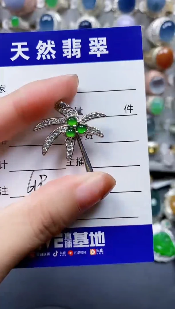 翡翠银S925镶嵌颈饰619