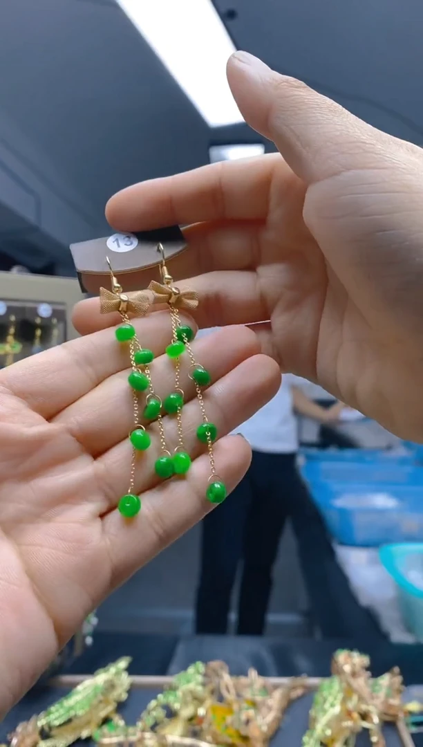 【闪购商品】翡翠耳饰合金184翡翠耳钩