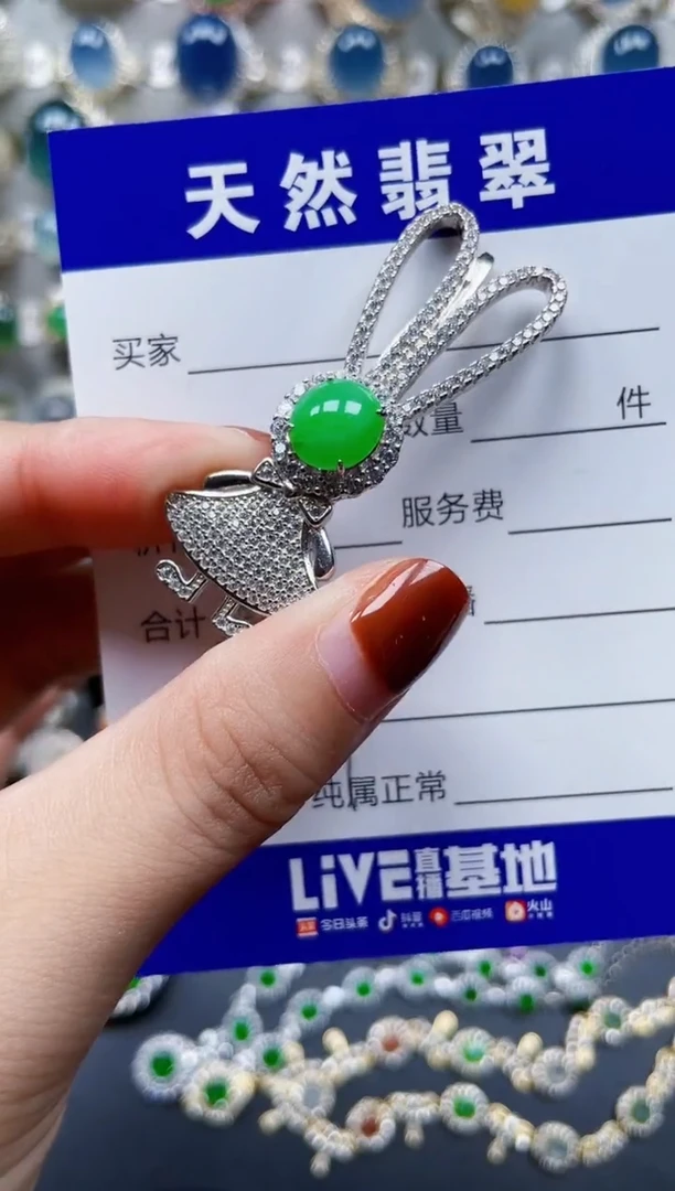 翡翠银S925镶嵌颈饰649