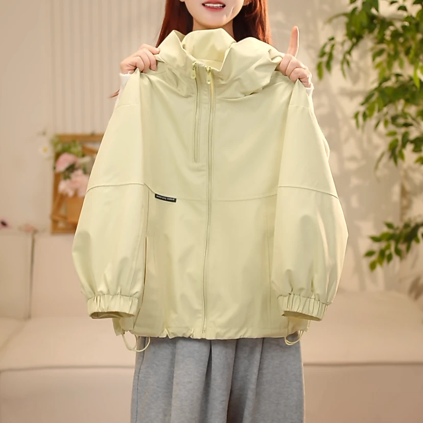 女童外套新款时髦百搭款中大童字母拉链上衣短款外衣Q62302