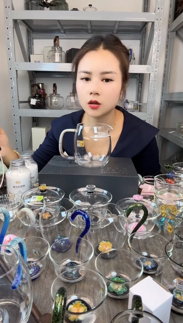 水晶玻璃无盖款萧****》禾器 澄然煮茶器粉玉800ml 普通盒