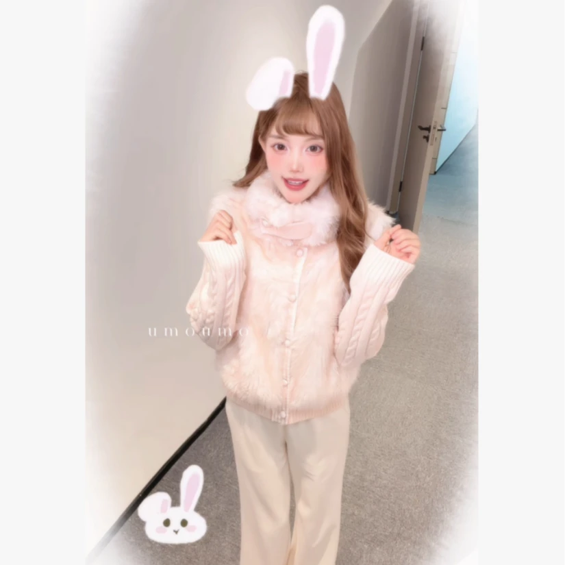 umoumo乌蘑原创设计仿貂毛棉服外套UMOWT241975