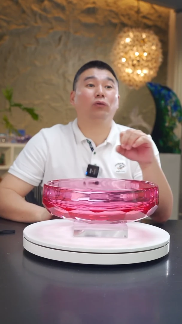 金红切面圆形果盘+底座