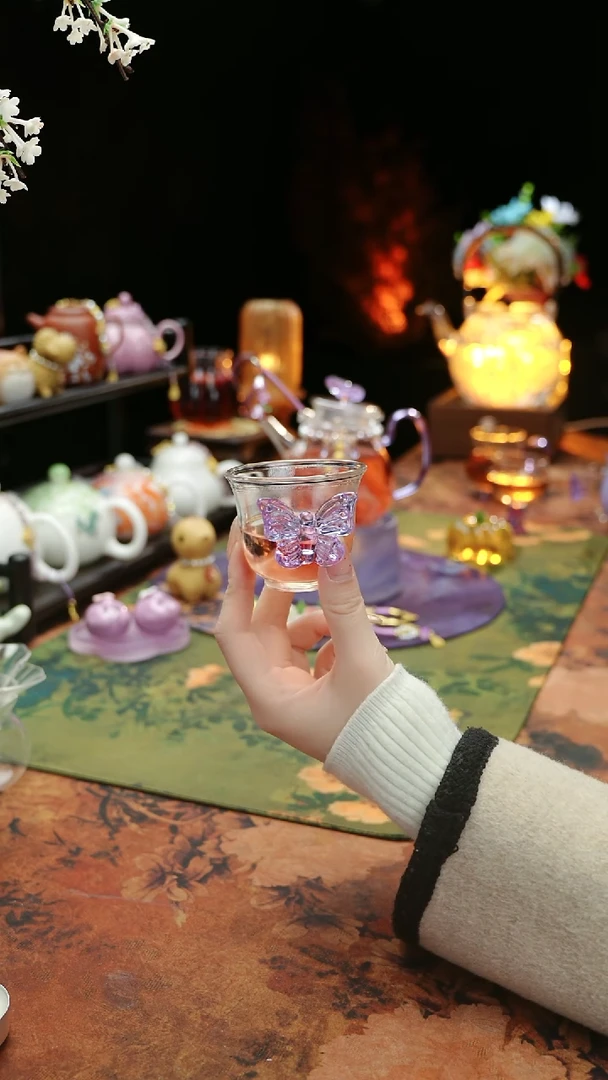 【闪购商品】紫色蝴蝶品茗杯60cc@@@@@@