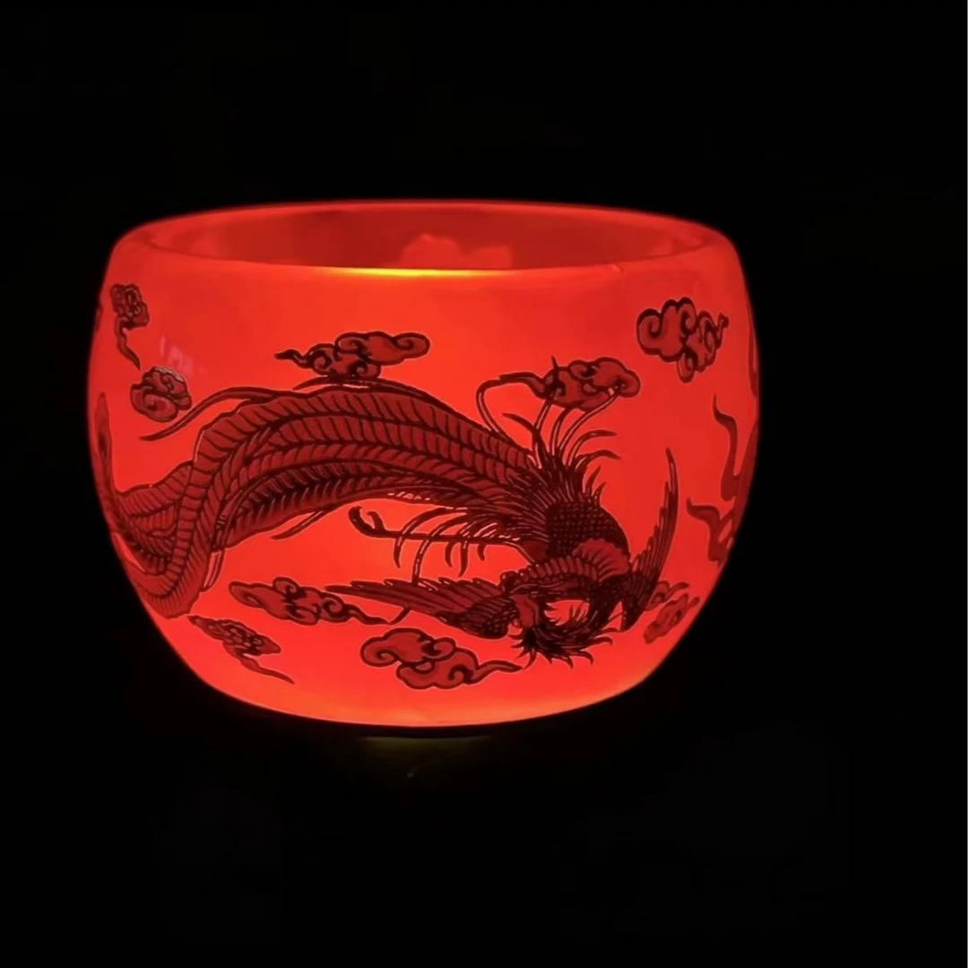 红色龙凤呈祥扳指主人杯b