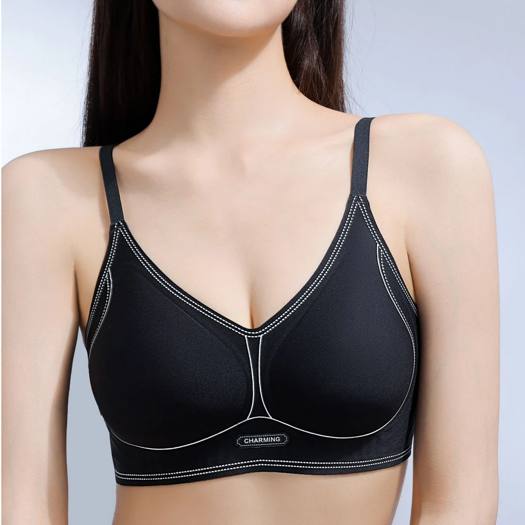 睦隆世家无痕内衣女软支撑小胸聚拢防下垂收副乳美背文胸W8043