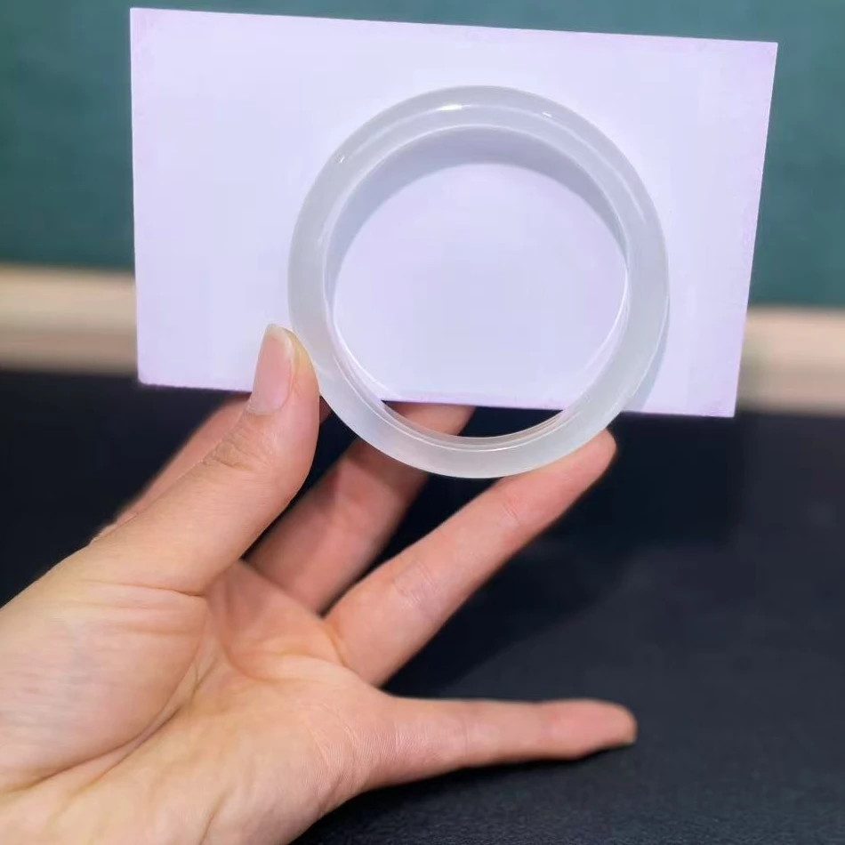 非金属珐琅手镯 60圈口   白月光  优雅简约冰透款