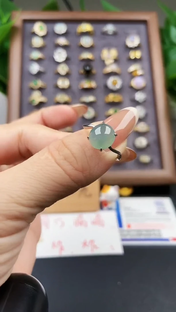 银S925镶嵌戒指翡翠12