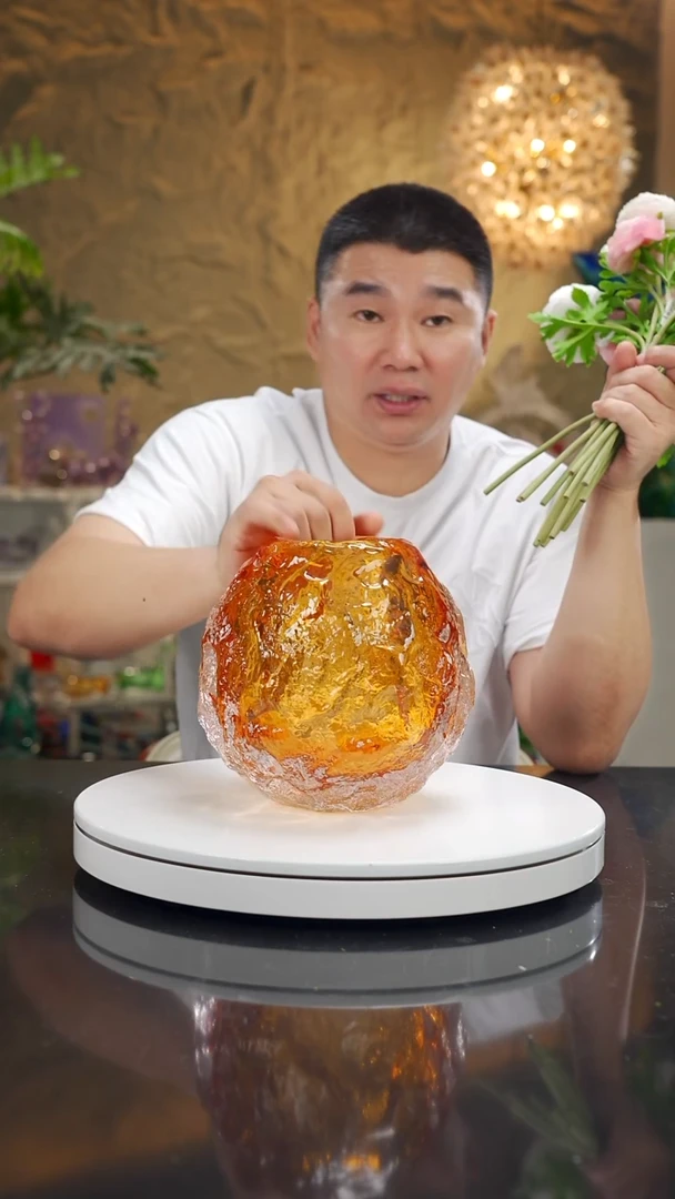 摆件福利琥珀树纹花瓶