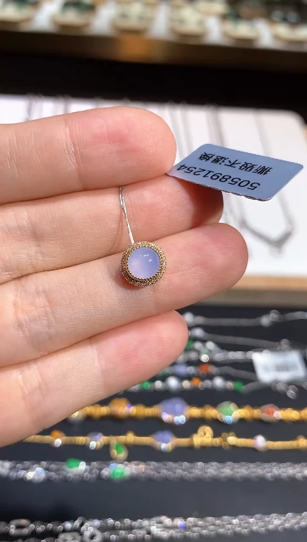 翡翠18K金镶嵌吊坠(不含链)吊坠