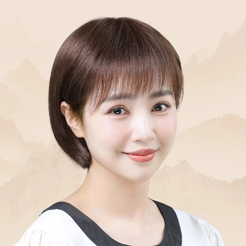波波头假发全头套女真人发丝短发中老年女妈妈假发套自然减龄