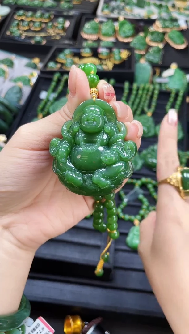 【闪购商品】和田玉套链18K金镶嵌多样性发一