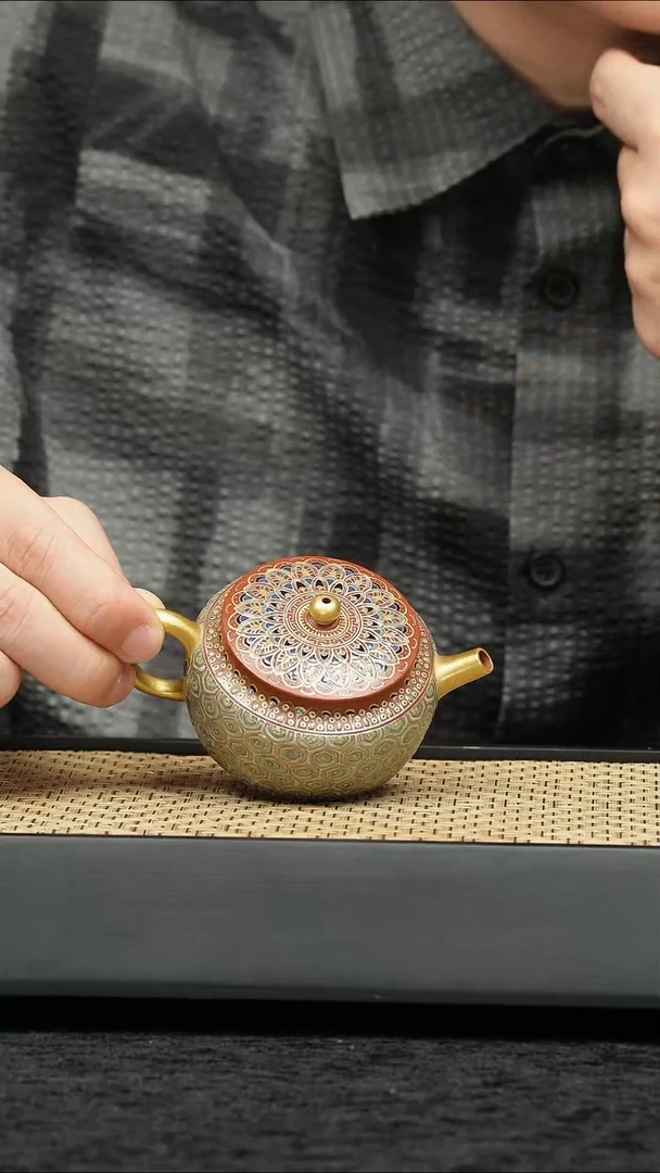 茶壶紫砂五堂 宝相宋锦壶