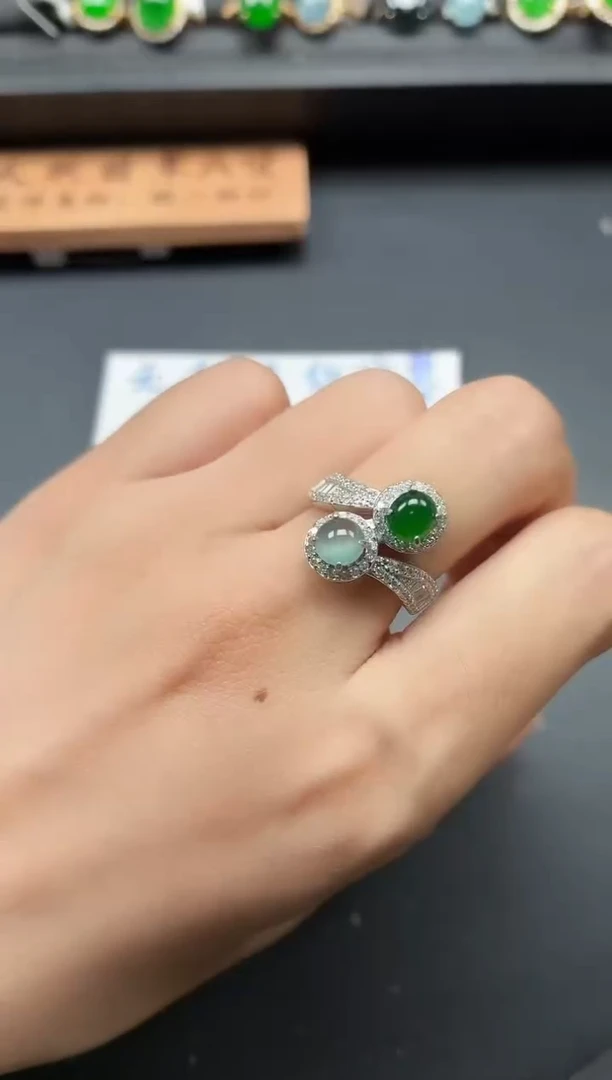 银S925镶嵌戒指翡翠111111