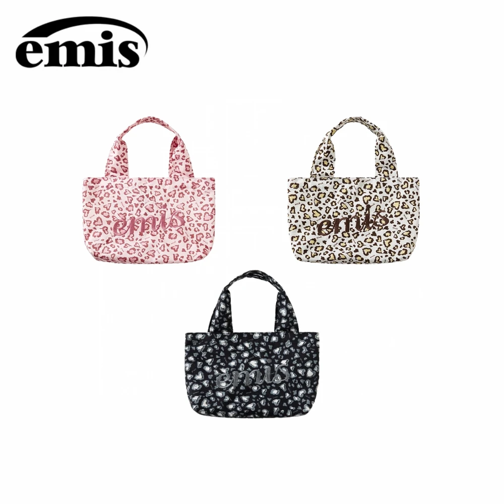 emis包包女logo豹纹托特包粉色手提包高级感通勤帆布包轻便休闲