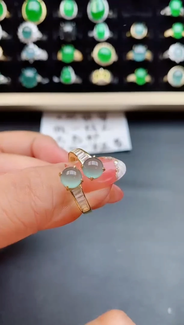 【闪购商品】翡翠戒指银S925镶嵌05800