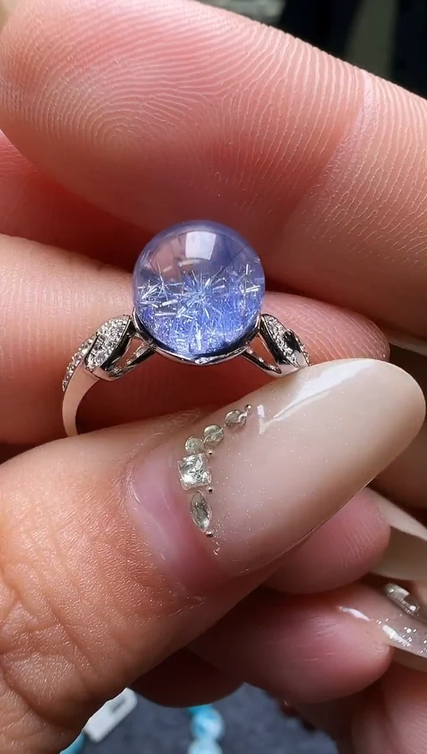 未镶嵌戒指水晶蓝线石戒指 JP54436