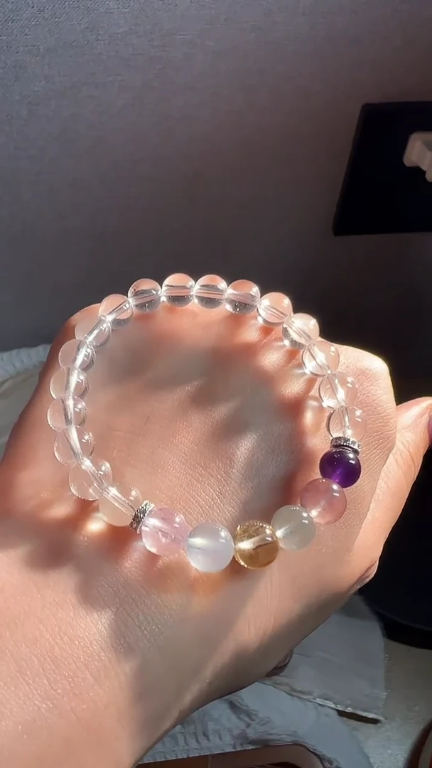 水晶手串未镶嵌蚂蚁家清冷感白水晶手串