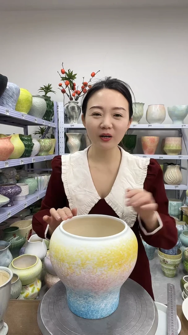 12.3陶瓷花盆直播链接高.    21  口16