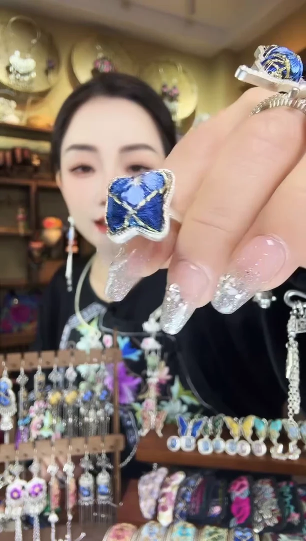 刺绣非遗刺绣民族风戒指