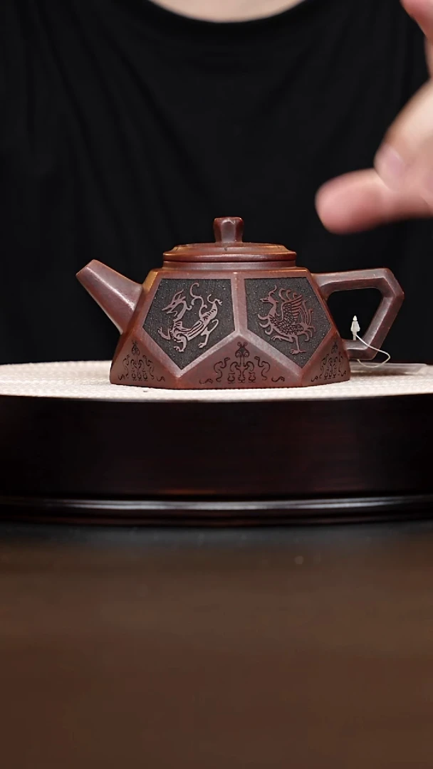 茶壶紫砂宜兴紫砂 钻石龙山古乌泥 周昌荣