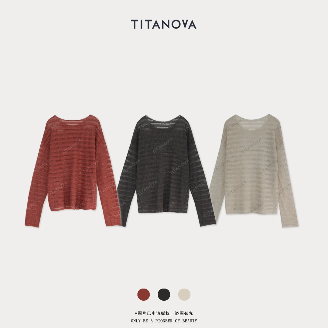 【苧不凡】浮生若梦｜莱赛尔上衣慵懒松弛感长袖毛织衫MZ250511