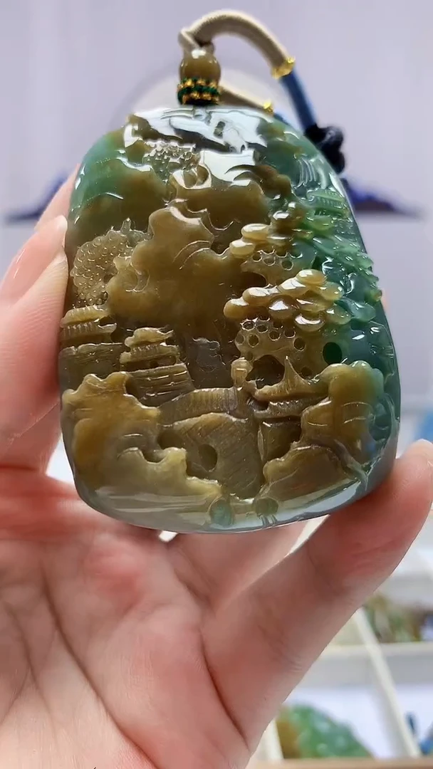 【闪购商品】定制翡翠未镶嵌5028ms-毛货山水42