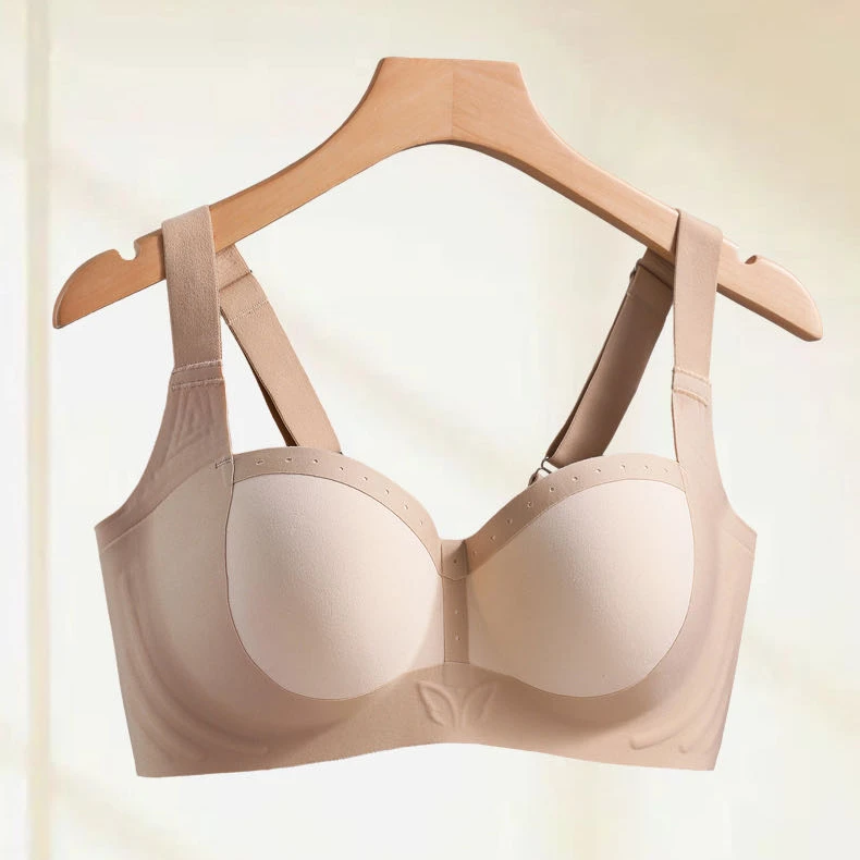 无logo全罩杯光面无痕上托收副乳舒适大码内衣