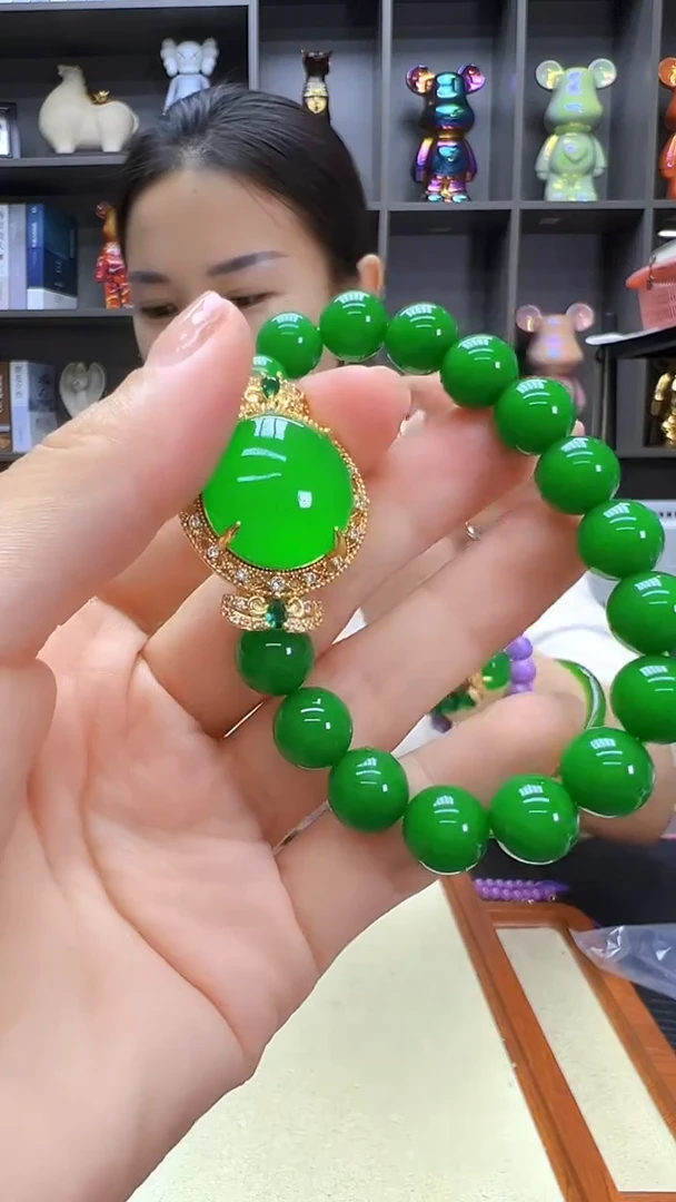 翡翠14K金镶嵌颈饰丹丹diy劲饰