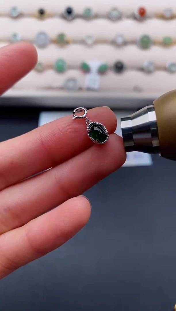 银S925镶嵌戒指翡翠222222+2