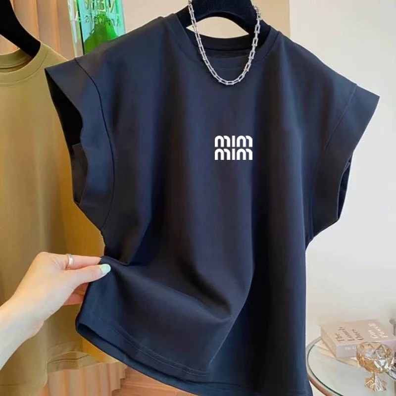 奥特莱斯~清仓捡漏小众飞袖潮流夏季男女休闲圆领无袖t恤纯棉背心