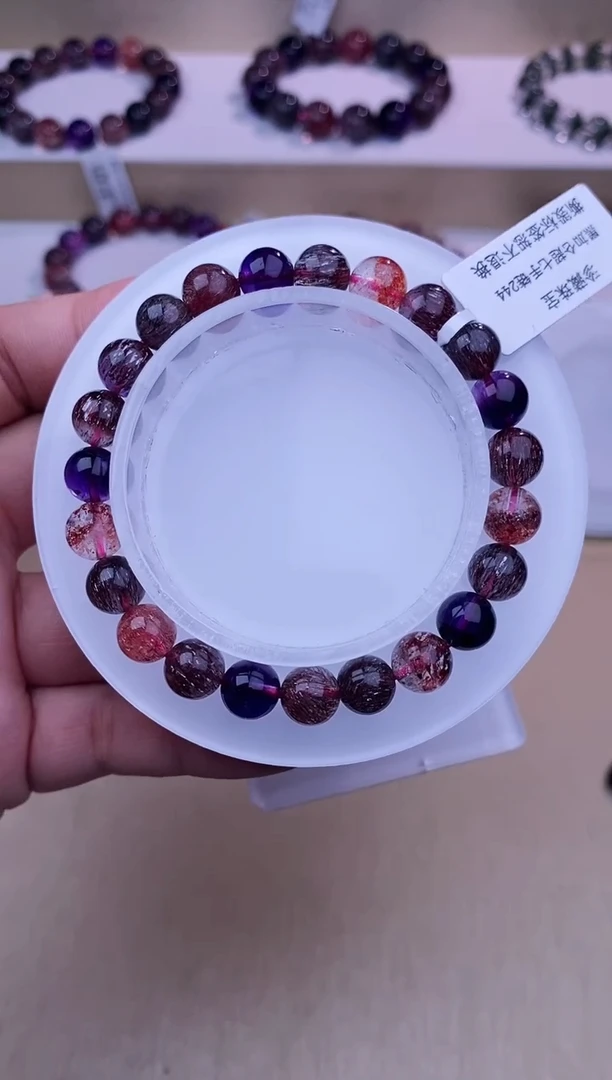 未镶嵌手串水晶黑加仑超七m+