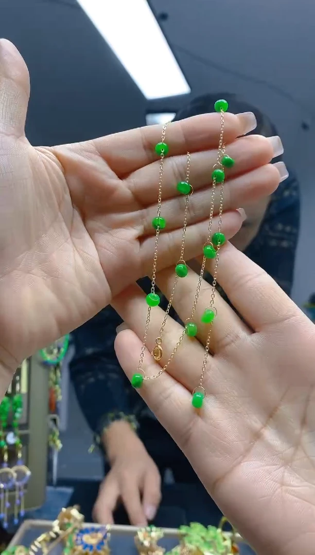 【闪购商品】翡翠耳饰合金380翡翠锁骨链