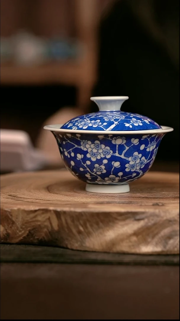 手绘 高温现代瓷  气窑  有暇  冰梅小元宝100C