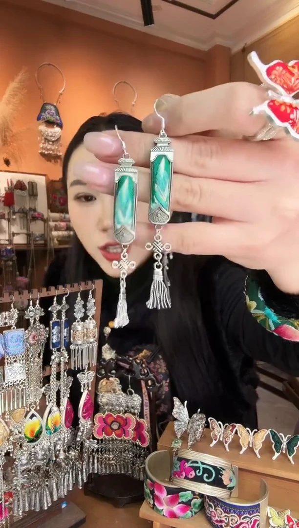 刺绣纯手工民族风耳环