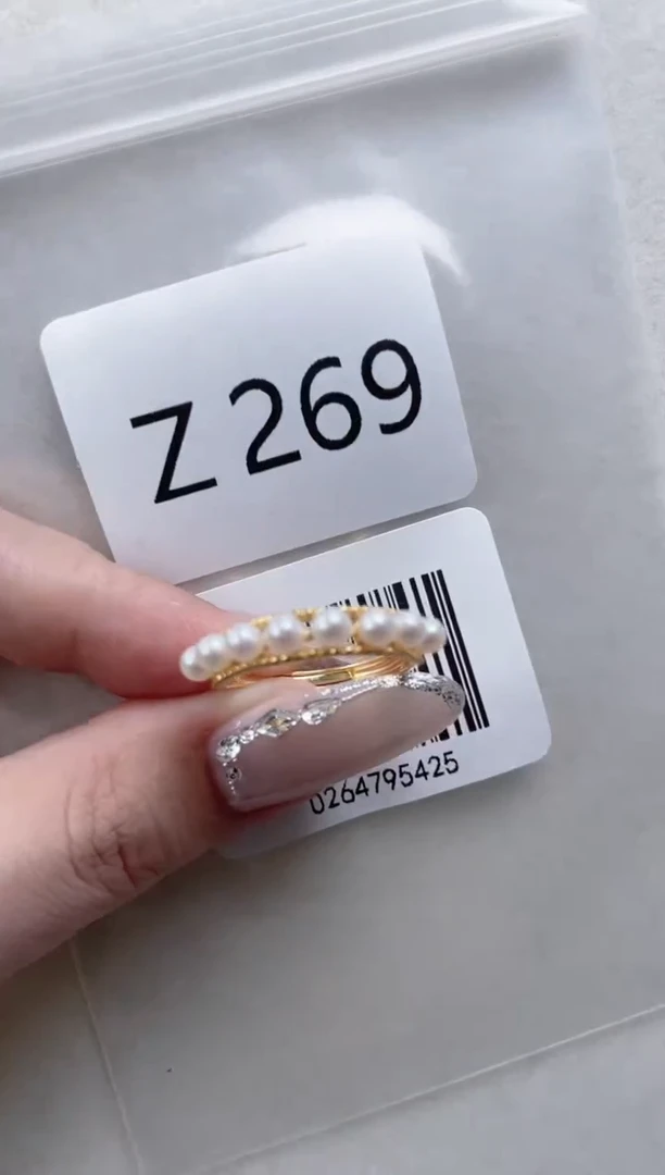 银S925镶嵌淡水珍珠戒指Z269